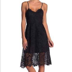 ASTR The Label Black Lace Midi Dress